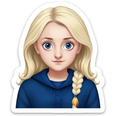 Evanna Lynch is Luna Lovegood in harry potter, wear dark blue sweater sticker