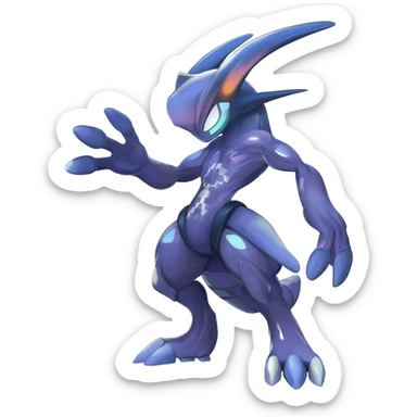 Shiny Anthropomorphic  Genesect-Mewtwo-Fakémon-hybrid-creature (full body)  sticker