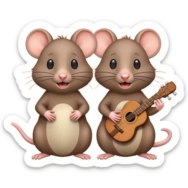 two best friend rats singing  sticker