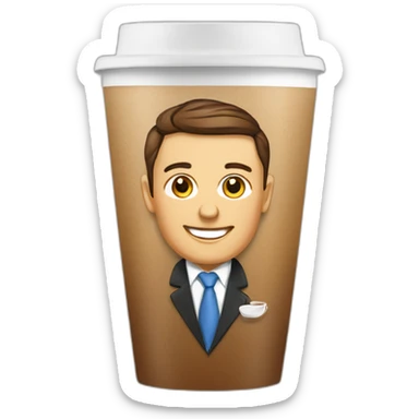 business portrait on a coffee to go cup sticker