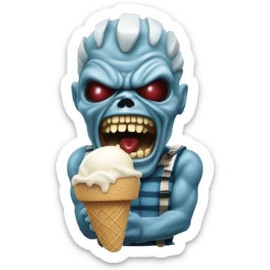 Iron Maiden eating ice cream  sticker