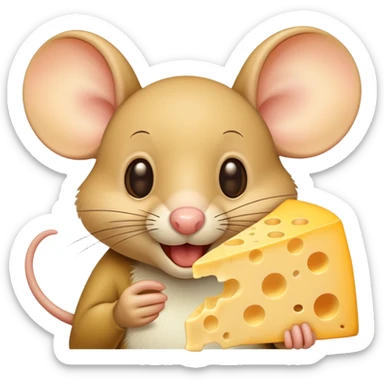 Jerry mouse from Tom and Jerry eating cheese sticker
