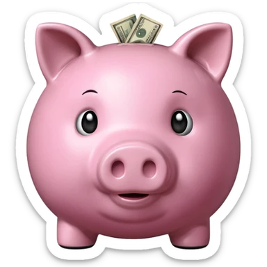 money in a piggy bank sticker