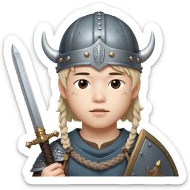 BTS Jimin with viking helmet and sword sticker