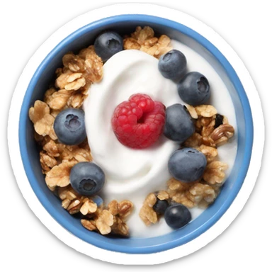 greek yogurt bowl with blueberries and granola sticker