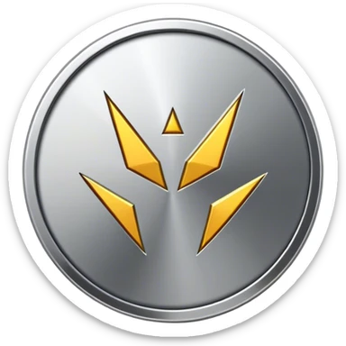 A coin with sharp protrusion on either side sticker