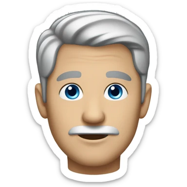 50 years old man dark-grey hair blue eyes no mustache sticker