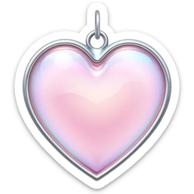 Iridescent pastel pink heart-shaped rosy pearly suncatcher  sticker