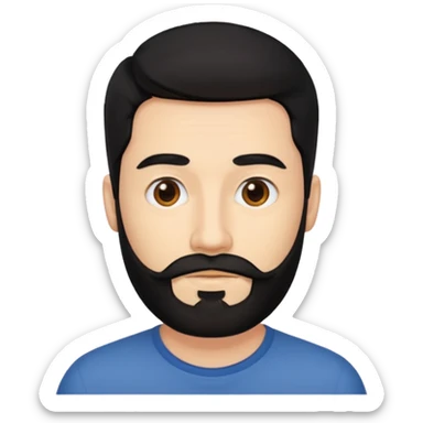 35 yaş hafif sakallı siyah saç beyaz ten erkek sticker