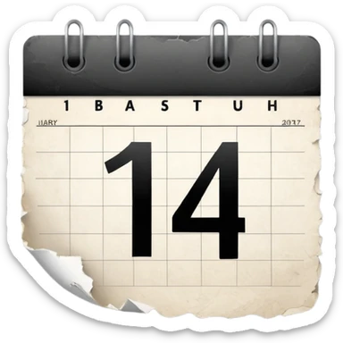 calendario com uma folha de numero 14 sticker