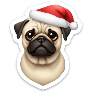 Pug navideño sticker