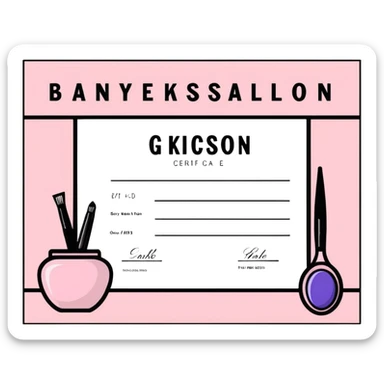 Beauty salon gift certificate sticker