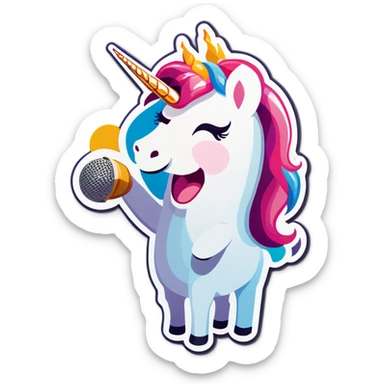 Unicorn singing sticker