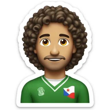 Half Puerto Rican and half Irish man with shoulder length curly brown hair and is 21 hears old sticker