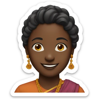 Black hindu girl smiling sticker