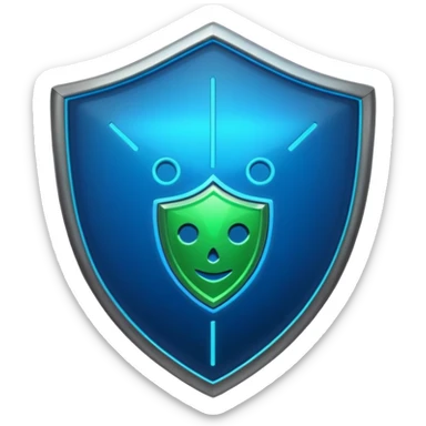 generate cyber shield emoji and different  hack symbols sticker