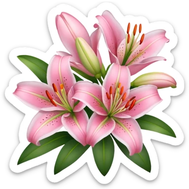 pink lilies sticker