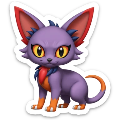Noibat-Sphynx-Nargacuga-Litten-Torracat-fusion-Fakemon-Pokémon-creature  sticker