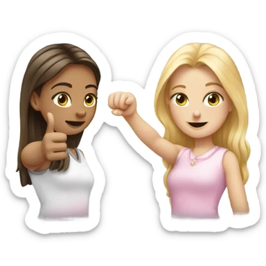 2 white girls pinky swear sticker