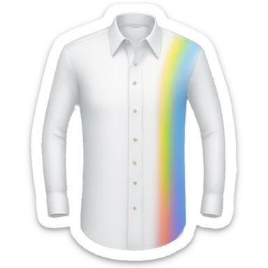 white shirt with rainbow sticker