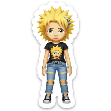 Lisa Simpsons qui est une punk sticker