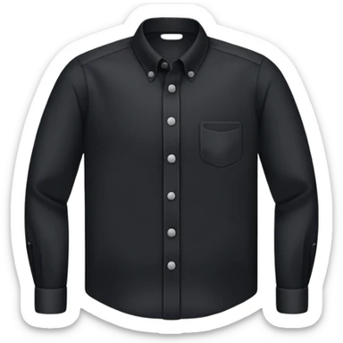 Camisa preta manga longa de botões  sticker