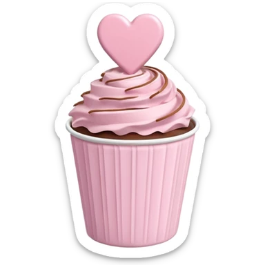 Two glossy square milk chocolate pralines placed diagonally, each in a white ridged paper cup, topped with a soft pastel pink heart icing with subtle sugar sparkle.
Cute minimal emoji-style, realistic and polished, clean studio lighting, pure white background, smooth 3D render, high resolution. sticker