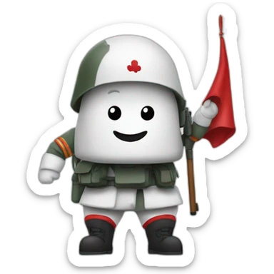 Bonhomme qui fais un Salut militaire sticker