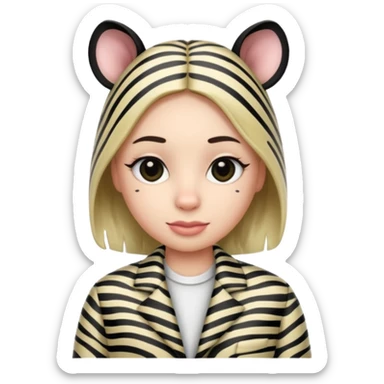 zebra Patterned Clothes  sticker