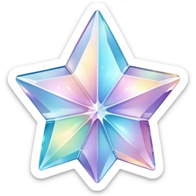 Pastel iridescent glass crystal estrella tornasolado sticker