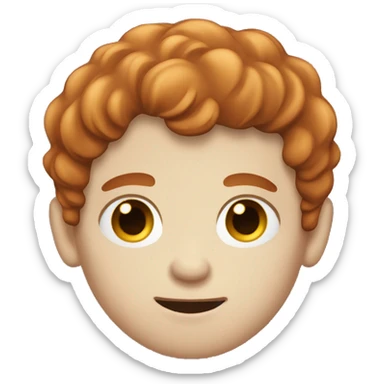 Heavily frecked pale skin brown/redhaired boy sticker