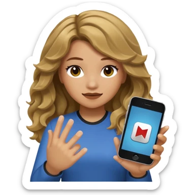 a girl what has dark blonde wavy hair and she play roblox sticker
