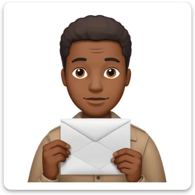 A black guy holding a paper while squinting his eyes sticker