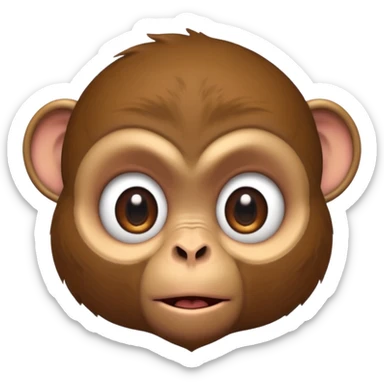 monkey with fear expression  sticker
