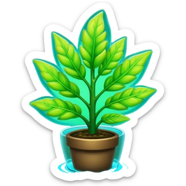 Glowing plant/tree: Representing a vibrant and healthy ecosystem.  sticker
