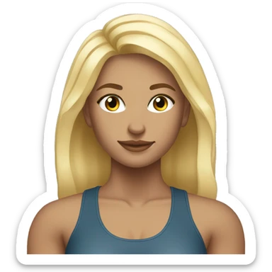 fit gym girl blonde hair  sticker