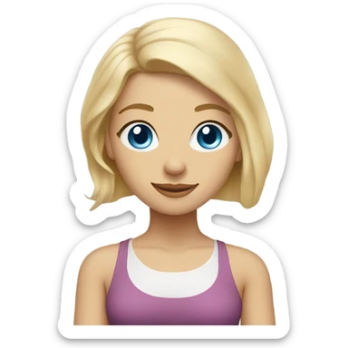 blonde hair blue eyed woman doing yoga  sticker