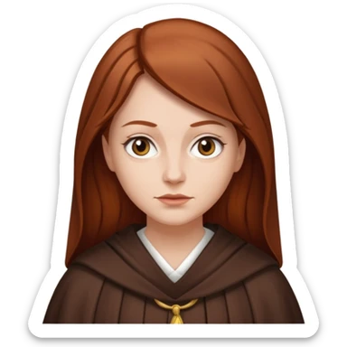A white woman with brown/auburn hair robed like she's a Traitor in the tv show The Traitors sticker