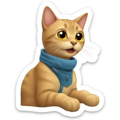 Gato en avión  sticker