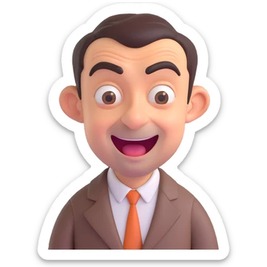 happy Mr. Bean, joyful sticker