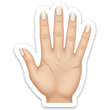 hand gesture with two fingers up, white nails, normal emoji style, subtle skin tone variation sticker