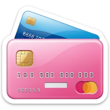 mix pink and white bank and credit card sticker