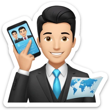 Gender: Male Hair: Slick pompadour with Bluetooth earpiece Face: Veneer smile masking laryngitis Clothes: Bespoke suit with holographic prospectus Action: Syncing investor Q&A across 8 time zones Hair: 100% natural black (no dyes/highlights) sticker