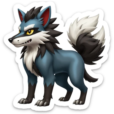 Shiny Epic Handsome Cool Badass Obstagoon-Luxray-Lycanroc-fusion sticker