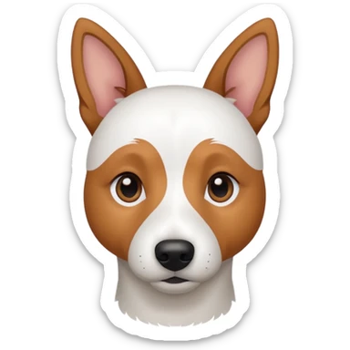 a fully white jack russell the size of a kelpie with light brown ears and a light brown patch on one eye sticker