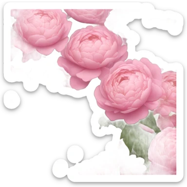 pastel pink flowers bouquet huge sticker