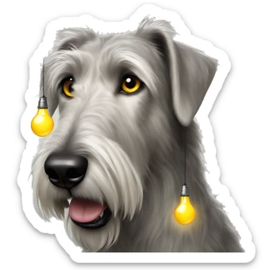  Irish wolfhound dog and christmas light bulbs sticker