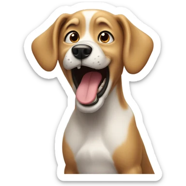 Very excited dog sticker