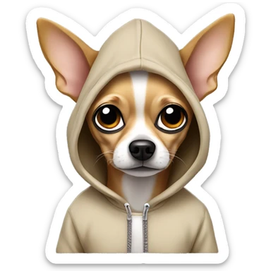 chihuahua wearing hoodie  sticker