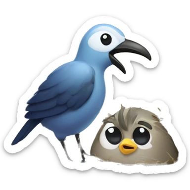 bird protecting its nest e sticker